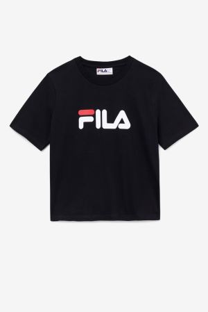 FILA Miss Eagle Tee T-Shirts Black / White / Red,Womens Clothing | CA.OLHFIE215